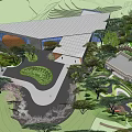 Modern Sales Office Building With Landscaped Gardens And Curved Entrance Driveway