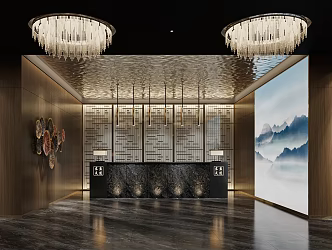 New Chinese Style Hall Foot Bath Lobby 3d model