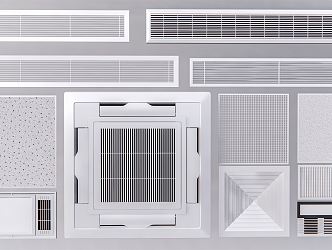 Modern Air Outlet Air Conditioning Outlet Central Air Conditioning Smoke Sense New Outlet Back Outlet 3d model