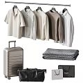 Versatile Clothes Collection Featuring Hanging Folded Coats Shirts Suits Bags Shoes