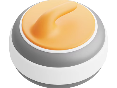 Professional Curling Stone Sports Equipment With Curved Handle Orange Gray White Design 3d model