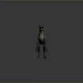 Realistic Velociraptor Dinosaur 3D Model Standing With Gray Skin Red Eyes