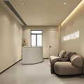 Beauty Salon Interior With Three Beauty Beds Beige Walls And Circular Ceiling Light