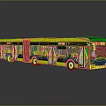 Yellow Modern Articulated Bus With Large Windows And Interior Seats Exterior Design