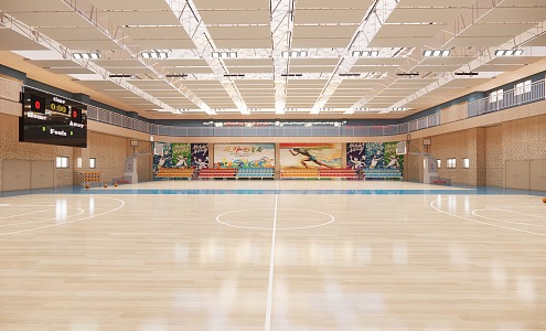 modern basketball court 3d model