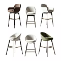 Modern Upholstered Bar Stools in Multiple Colors with Sleek Metal Legs
