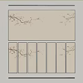 Plum Blossom Wall Art With Beige Background And Black Frames Multiple Panels