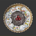Delicious Chocolate Cake With Red Berries White Whipped Cream Colorful Sprinkles And Crunchy Base