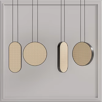 New Chinese Chandelier Rattan Chandelier 3d model