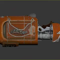 Orange Mechanical Equipment With Leather Seat And Metal Structure Components
