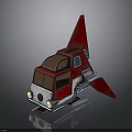Red And White Volkswagen Toy Vehicle With Rocket Tail And Classic Design