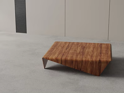Modern Wooden Coffee Table With Natural Wood Grain And Unique Leg Design 3d model
