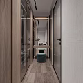 Modern Bedroom Interior With Comfortable Bed Nightstands Pendant Light And Floor to Ceiling Windows
