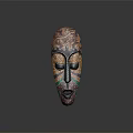 Artistic Handcrafted Decorative Mask With Intricate Patterns Vibrant Colors And Facial Details