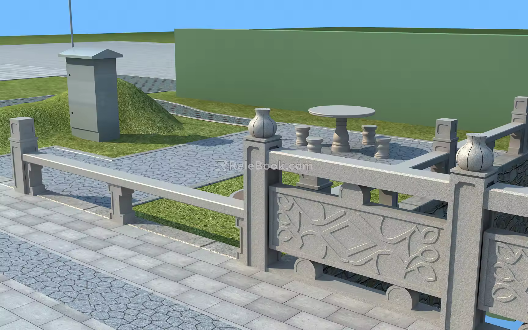 Chinese Railing Small Landscape 3d model
