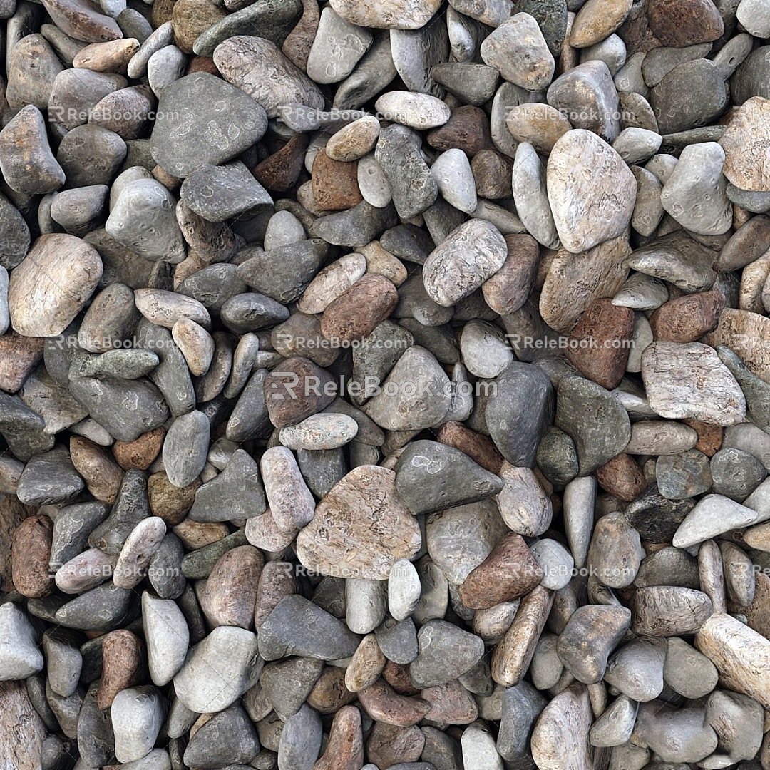 modern stone pebble pebble gravel 3d model