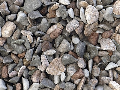 modern stone pebble gravel 3d model