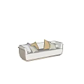 Double sofa fabric double sofa fabric pillow 3d model