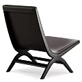 Modern Black Leather Lounge Chair with Wooden Frame and Sleek Design for Living Room