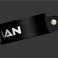 Black Circular Furniture Clamp With White COOW AN Letters And Metal Fixture