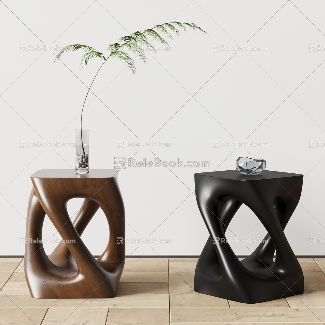 Bonaldo Side Table Solid Wood Side Table Small Coffee Table Vase model