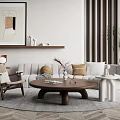Modern sofa coffee table combination 3d model