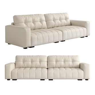 modern double sofa cream sofa 3d model