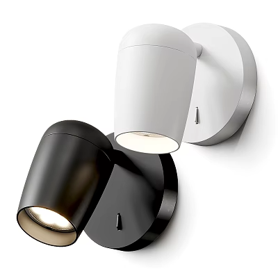 Stylish Black and White Wall Lamps with Modern Minimalist Design for Contemporary Home Interior Lighting 3d model
