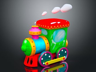 Modern Cartoon Train Toy Train 3d model