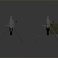 Two Modern Silver Sniper Rifles With Tripod Stands And Tactical Metal Finish Design