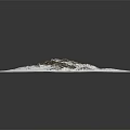 Natural Scene Featuring Snowy Landscape And Rocky Formations On White Surface 3d model