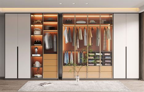 Light Luxury Wardrobe Multi-function Wardrobe 3d model