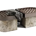 Modern Bed End Stool Bench Combination 3d model