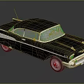 Classic Black And White Vintage Car With Retro Design Chrome Accents And Shiny Finish