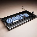 Desk computer keyboard drawer rack 3d model