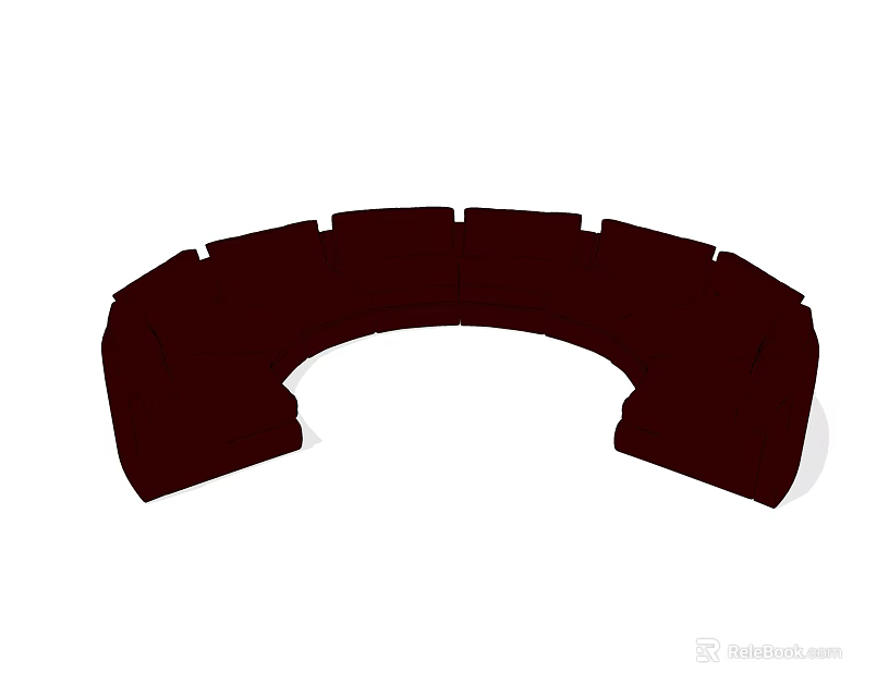 Modern Dark Curved Sectional Sofa For Comfortable Living Room Seating 3d model