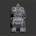 Intricate Carved Mythical Beast Sculpture In Traditional Style With Metallic Shine And Curved Details
