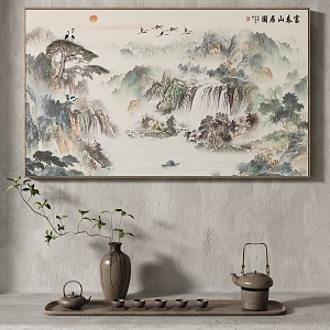 New Chinese Style Texture Decoration Painting Modern Light Luxury Italian Minimalist 3d model