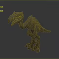Grey 3D Dinosaur Model Sculpture With Open Mouth Spiked Back And Standing Pose