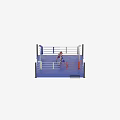 Intense Boxing Match Between Two Boxers In Red And Blue Outfits Inside Ring