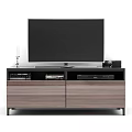 Contemporary Wooden TV Stand With Flat Screen TV Storage Cabinets And Media Devices