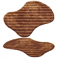 Modern Brown Striped Irregular Shaped Wall Decor With Textured Fabric Home Design 3d model