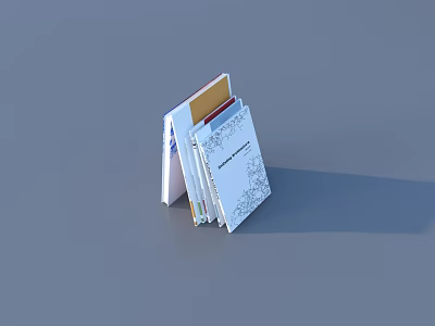 Stack of Books And Magazines With Colorful Covers Featuring Text Graphics 3d model