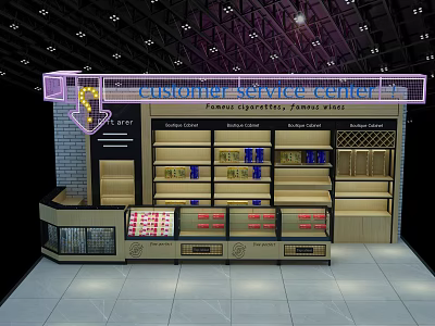 Modern Tobacco Hotel Alcohol and Tobacco Cabinet Service Desk 3d model