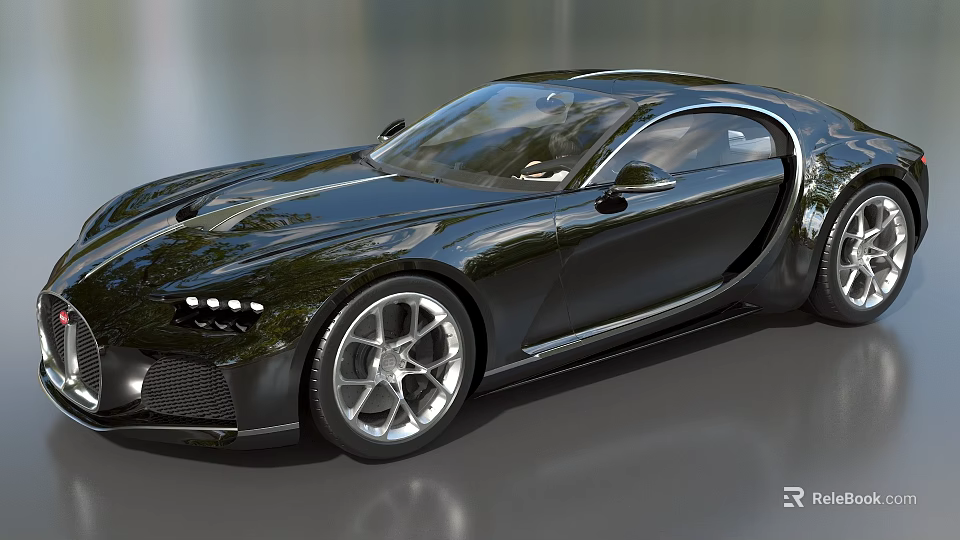 Sleek Black Luxury Sports Car With Aerodynamic Design And Shiny Alloy Wheels 3d model 