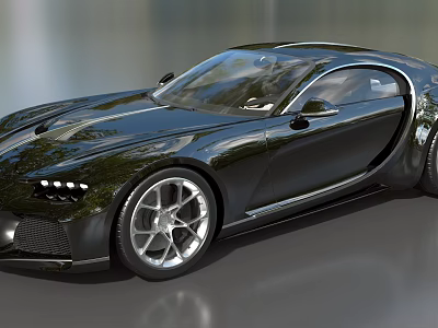 Sleek Black Luxury Sports Car With Aerodynamic Design And Shiny Alloy Wheels 3d model