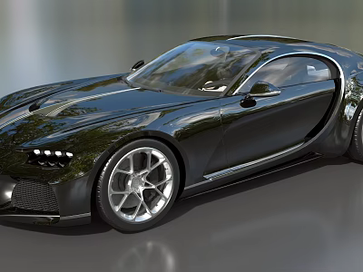 Sleek Black Luxury Sports Car With Aerodynamic Design And Shiny Alloy Wheels 3d model