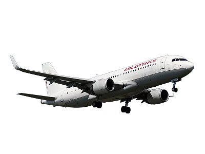 White Passenger Plane Taking Off With Extended Landing Gear And Engines 3d model