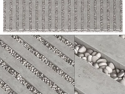 Stone and Wood Combined Decorative Panel with Natural Texture Interior Design 3d model