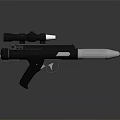 Modern Sci Fi Weapon With Scope Black Body And Silver Barrel 3d model
